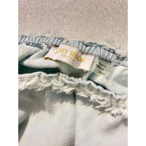 Ramy Brook Charli Off-Shoulder Chambray Crop Top XS - Picture 6 of 7